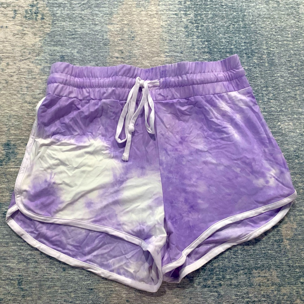 Girls purple tie dye shorts